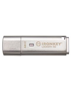 Kingston IronKey Locker Plus 50 Флеш-накопичувач з AES-шифруванням, 64ГБ (IKLP50/64GB)